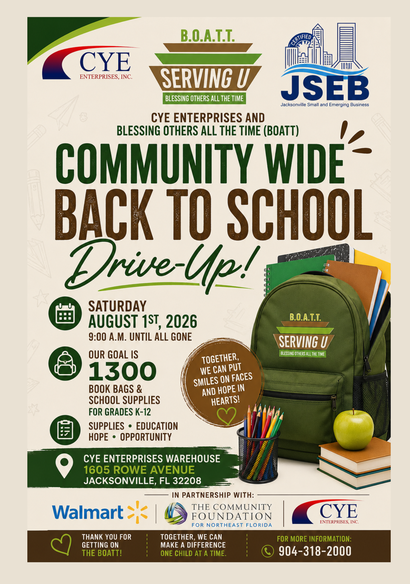 Community Wide Back to School Drive-Up Flyer