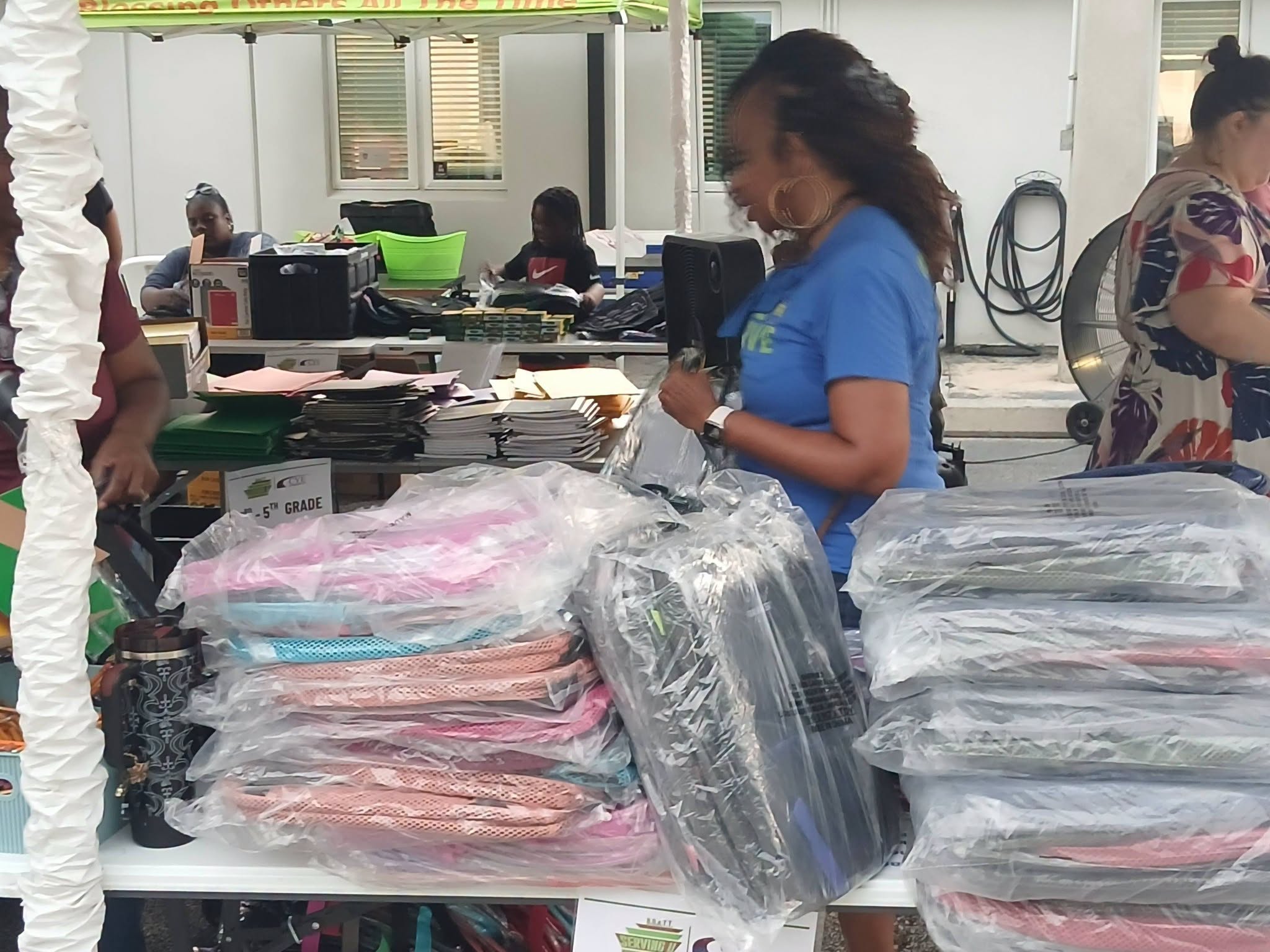 Back to School Drive-Up — Preparing Supply Bags