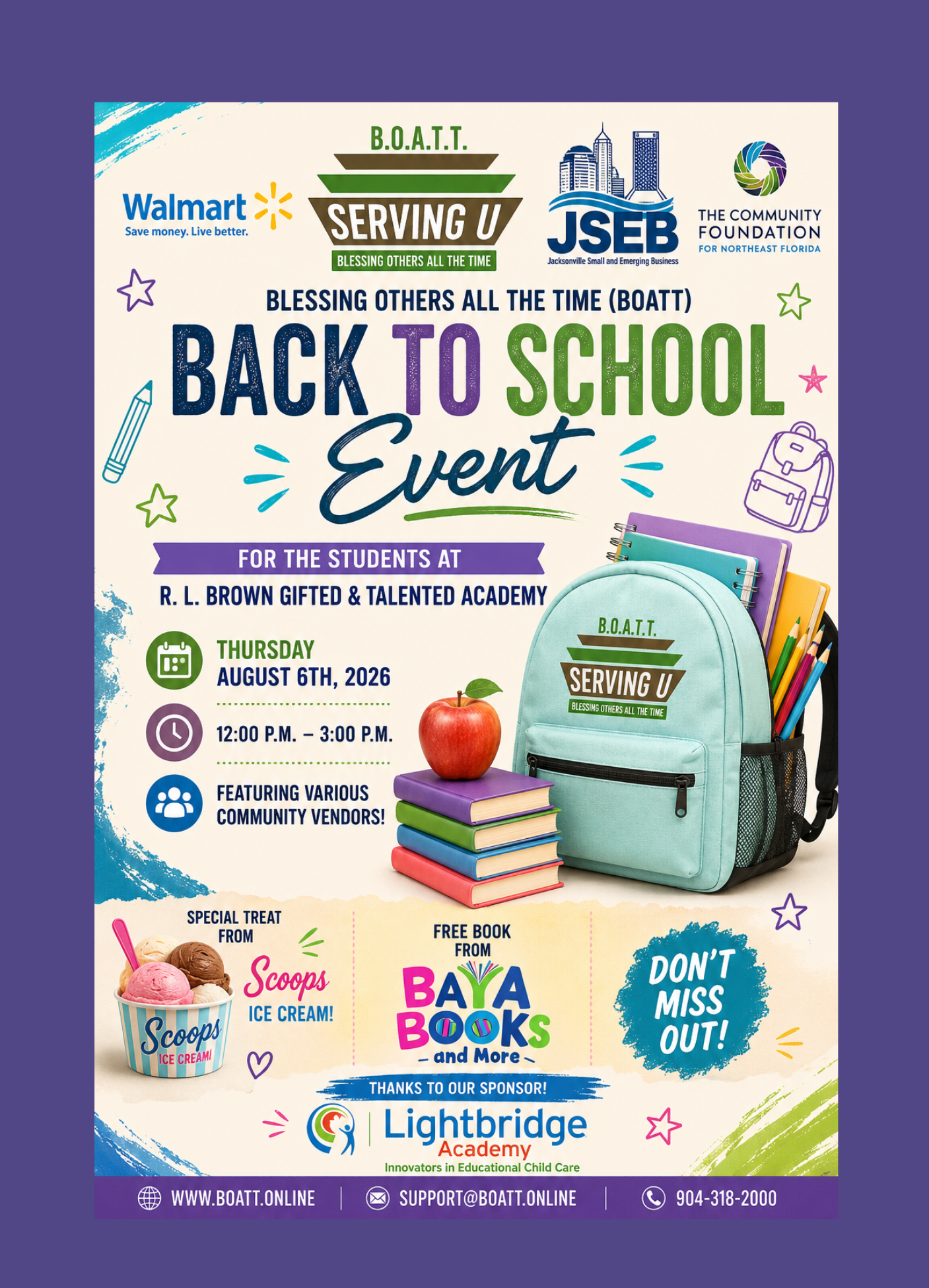 R.L. Brown Back to School Event Flyer